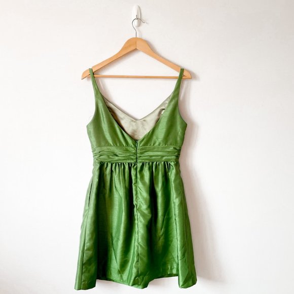 Jenny Yoo Green Sheen Sleeveless Fit & Flare Formal Dress Sz 10 - Picture 4 of 7